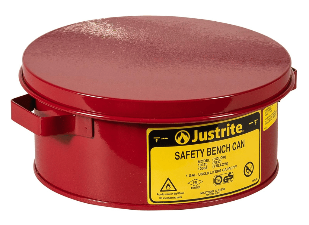 A Justrite Oily Waste Can Is Perfect For Waste Rag Disposal