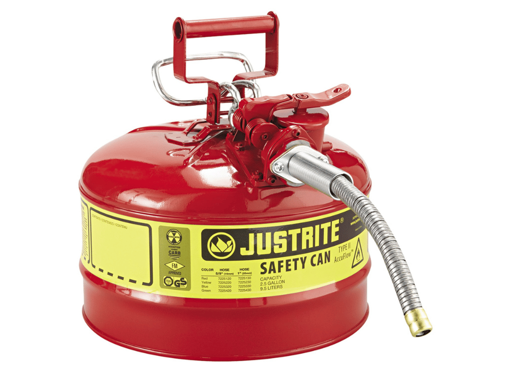 Justrite Safety Cans Are Reliable Hazardous Material Storage