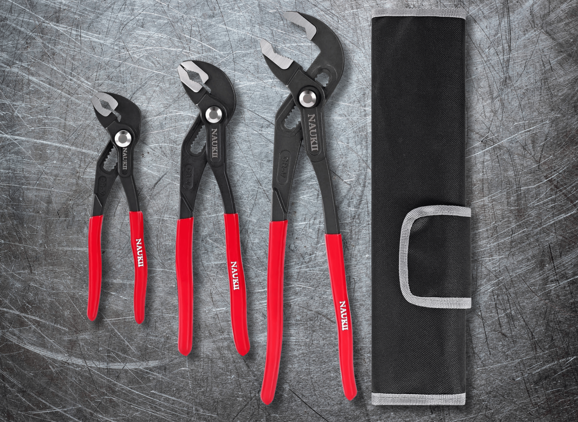 NAUKII 3-Piece Water Pump Pliers Set: Essential Tools for Pros