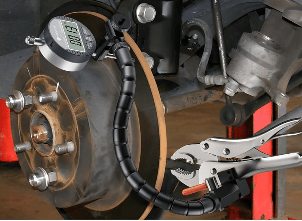 Check Rotor Run Out With a Clamping Dial Indicator